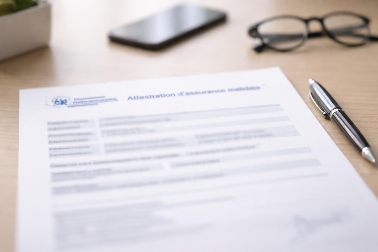 Attestation assurance maladie : justificatif de couverture